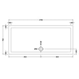 Nuie Pearlstone Large Rectangular Shower Tray Gloss White NTP062 LD