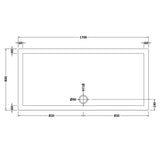 Nuie Pearlstone Large Rectangular Shower Tray Gloss White NTP063 LD