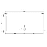 Nuie Pearlstone Large Rectangular Shower Tray Gloss White NTP073 LD