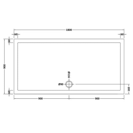 Nuie Pearlstone Large Rectangular Shower Tray Gloss White NTP074 LD