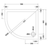 Nuie Pearlstone Offset Quadrant Shower Tray Gloss White NTP103 LD