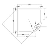 Nuie Pearlstone Quadrant Shower Tray Gloss White NTP107 LD