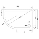 Nuie Pearlstone Offset Quadrant Shower Tray Gloss White NTP112 LD