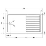 Nuie Pearlstone Rectangular Walk-In Shower Tray Gloss White NTP1480 LD
