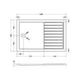 Nuie Pearlstone Rectangular Walk-In Shower Tray Gloss White NTP1490 LD