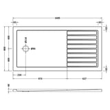 Nuie Pearlstone Rectangular Walk-In Shower Tray Gloss White NTP1680 LD