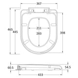 Nuie D-Shape Soft Close Toilet Seat with Top Fix White NTS002 LD