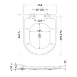 Nuie Luxury Top Fix Soft Close Toilet Seat White NTS004 LD