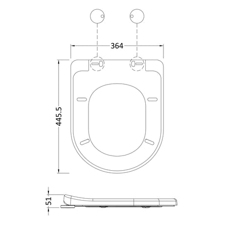 Nuie Luxury Top Fix Soft Close Toilet Seat White NTS004B LD