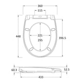 Nuie Luxury Round Soft Close Toilet Seat with Top Fix White NTS006 LD