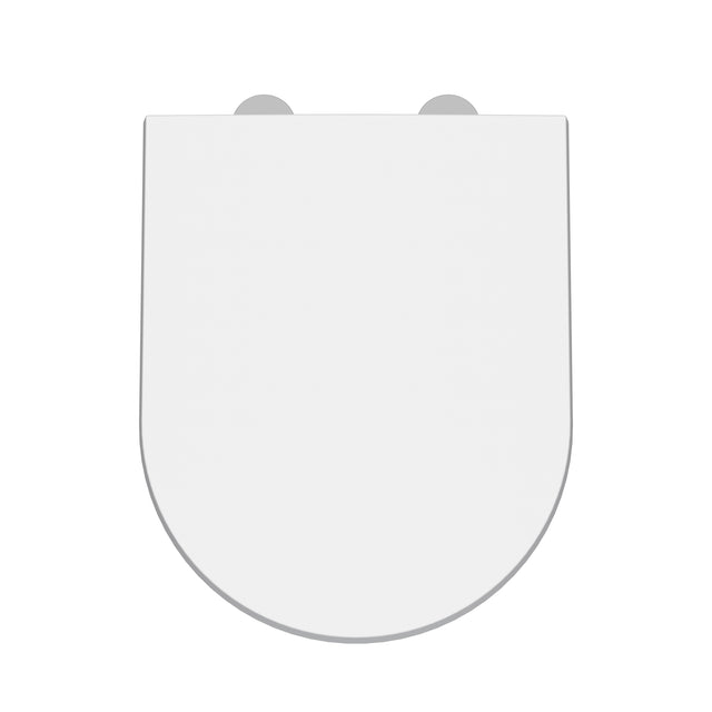 Nuie Luxury D-Shape Soft Close Toilet Seat with Top Fix White NTS007