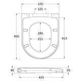 Nuie Luxury D-Shape Soft Close Toilet Seat with Top Fix White NTS007 LD