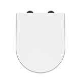 Nuie Luxury D-Shape Soft Close Toilet Seat with Top Fix White NTS007B