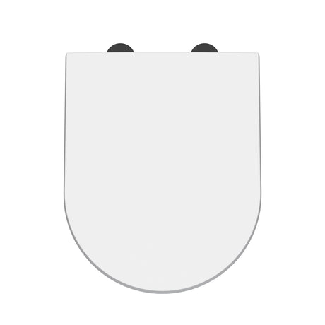 Nuie Luxury D-Shape Soft Close Toilet Seat with Top Fix White NTS007B