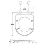 Nuie Luxury D-Shape Soft Close Toilet Seat with Top Fix White NTS007B LD
