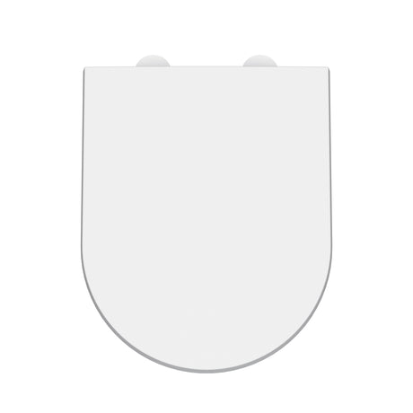 Nuie Luxury D-Shape Soft Close Toilet Seat with Top Fix White NTS007W