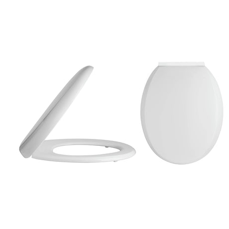 Nuie Standard Round Soft Close Toilet Seat with Top Fix White NTS008