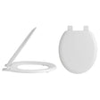 Nuie Wooden Round Toilet Seat with Bottom Fix White NTS303
