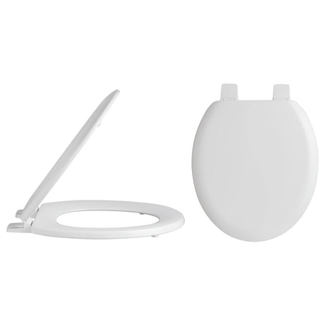 Nuie Wooden Round Toilet Seat with Bottom Fix White NTS303