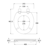 Nuie Wooden Round Toilet Seat with Bottom Fix White NTS303 LD