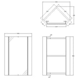 Nuie Mayford Corner Mirrored Cabinet W459mm Gloss White NVC118 LD