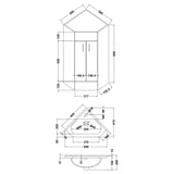 Nuie Mayford Floor Standing 2 Door Corner Vanity Unit & Basin Gloss White Gloss White NVC180A LD