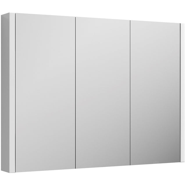 Nuie Eden 3 Door Wall Hung Mirrored Cabinet W900mm Gloss White NVM116