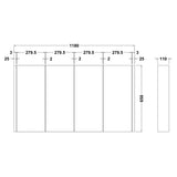 Nuie Eden 4 Door Wall Hung Mirrored Cabinet W1200mm Gloss White NVM118 LD