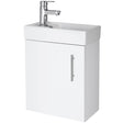 Nuie Vault 400mm Wall Hung 1 Door Vanity Unit & Basin Gloss White NVX182