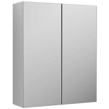 Nuie Arno 2 Door Wall Hung Mirrored Cabinet W600mm Gloss White OFF117