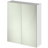 Nuie Arno 2 Door Wall Hung Mirrored Cabinet W600mm Gloss White OFF117_2
