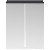 Nuie Arno 2 Door Wall Hung Mirrored Cabinet W600mm Soft Black OFF1417