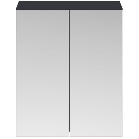 Nuie Arno 2 Door Wall Hung Mirrored Cabinet W600mm Soft Black OFF1417