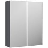 Nuie Arno 2 Door Wall Hung Mirrored Cabinet W600mm Satin Grey OFF2217