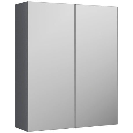 Nuie Arno 2 Door Wall Hung Mirrored Cabinet W600mm Satin Grey OFF2217