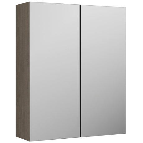 Nuie Arno 2 Door Wall Hung Mirrored Cabinet W600mm Solace Oak OFF2517