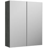 Nuie Arno 2 Door Wall Hung Mirrored Cabinet W600mm Anthracite Woodgrain OFF517N