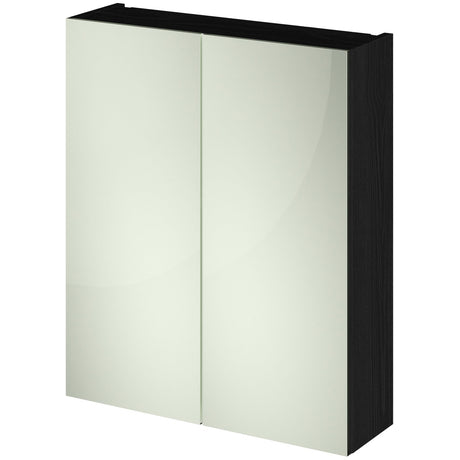 Nuie Fusion 2 Door Wall Hung Mirrored Cabinet W600mm Charcoal Black OFF617