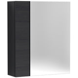 Nuie Fusion 2 Door 75/25 Wall Hung Mirrored Cabinet W600mm Charcoal Black OFF618