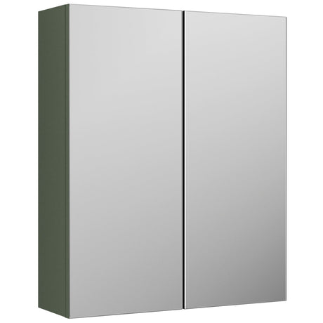 Nuie Arno 2 Door Wall Hung Mirrored Cabinet W600mm Satin Green OFF817