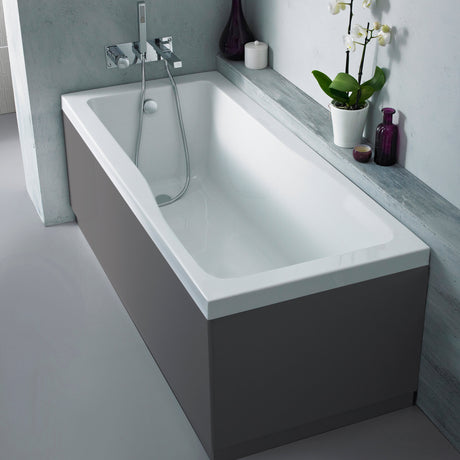 Nuie Standard MDF/MFC End Bath Panel Gloss Grey OFF970 LS