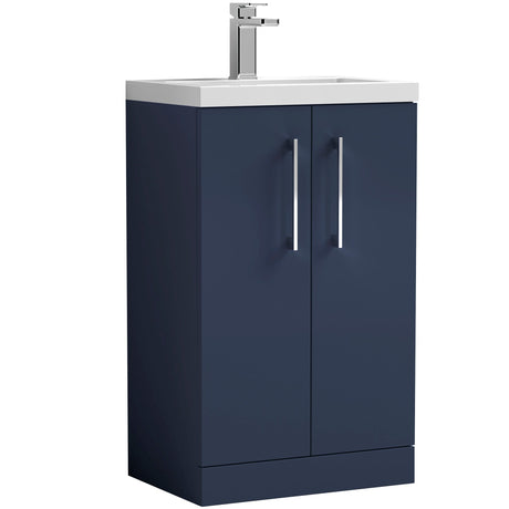Nuie Arno Compact 500mm Floor Standing 2 Door Vanity Unit & Basin Midnight Blue PAL034E