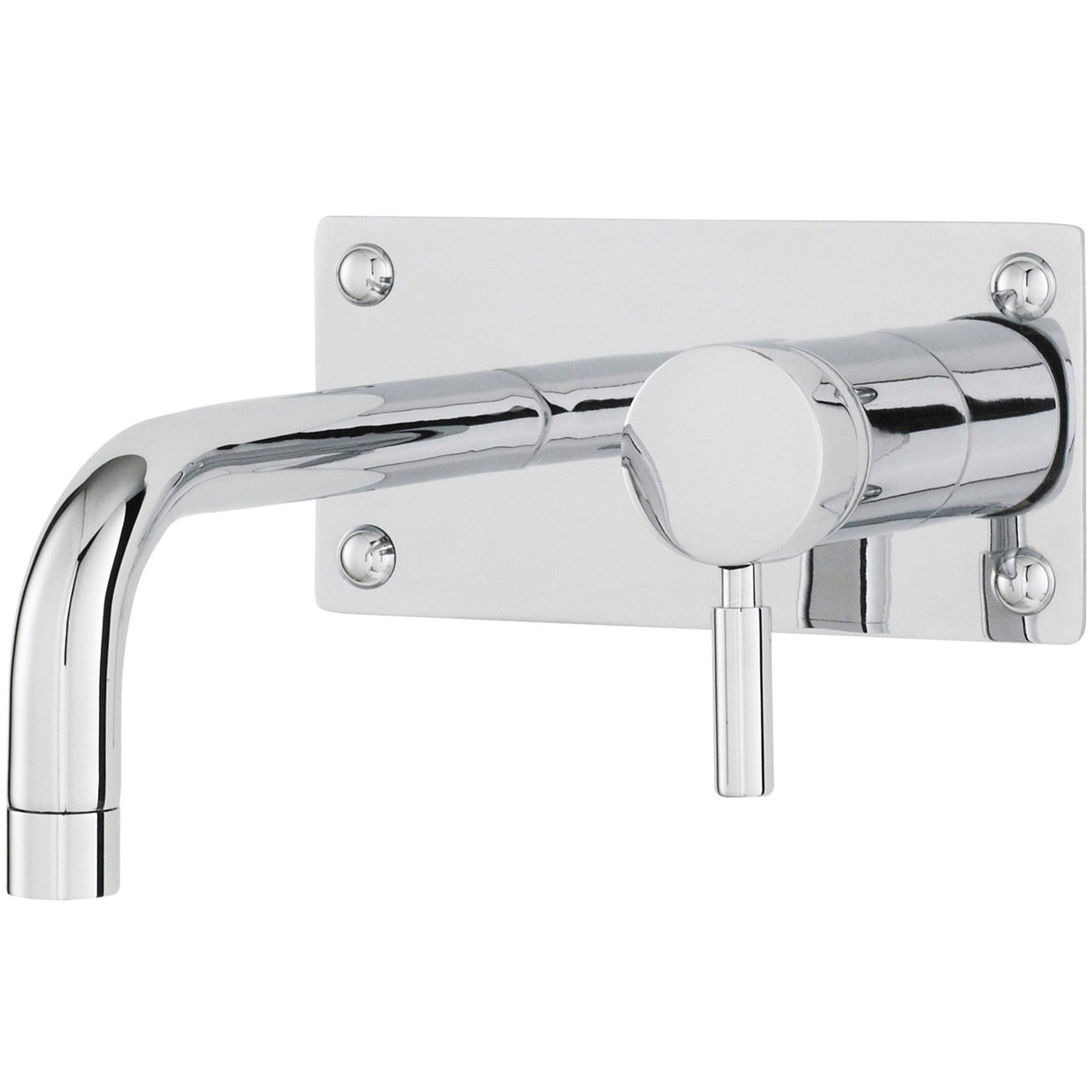 Hudson Reed Tec Lever 2-Hole Wall Mounted Basin Mixer / Bath Filler Tap With Plate Chrome PK328