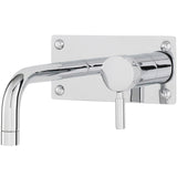 Hudson Reed Tec Lever 2-Hole Wall Mounted Basin Mixer / Bath Filler Tap With Plate Chrome PK328