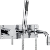 Hudson Reed Tec Lever Wall Mounted Bath Shower Mixer Tap With Shower Kit Chrome PK350