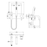 Hudson Reed Tec Lever Wall Mounted Bath Shower Mixer Tap With Shower Kit Chrome PK350 LD