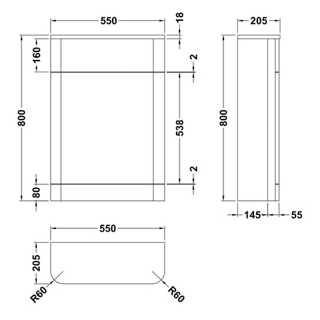Nuie Parade WC Unit W550mm Gloss White PMP141 LD