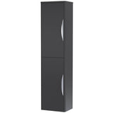 Nuie Parade 2 Door Wall Hung Tall Storage Unit W350mm Soft Black PMP1463