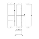 Nuie Parade 2 Door Wall Hung Tall Storage Unit W350mm Satin Green PMP863 LD