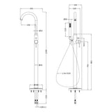 Hudson Reed Tec Lever Freestanding Bath Shower Mixer Tap with Shower Kit Chrome PN321 LD